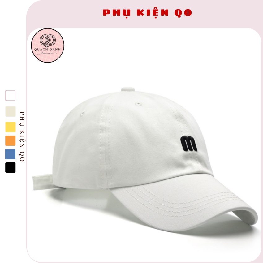 Mũ lưỡi trai bóng chày thêu chữ M - MU16