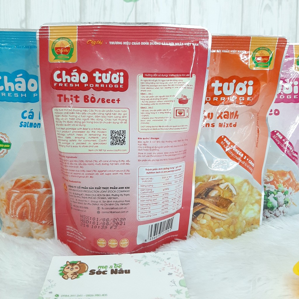 Cháo Tươi Cây Thị ăn liền cho bé từ 7 Tháng, 260g