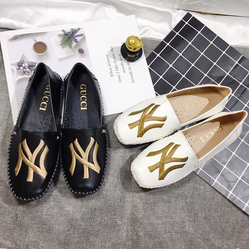 [SIÊU SALE GIÁ SỈ] GIÀY NỮ I GIÀY LƯỜI NỮ DA SIÊU MỀM THÊU CHỮ NY ĐẾ DẺO CỰC XỊN XÒ | BigBuy360 - bigbuy360.vn