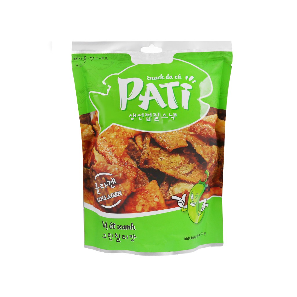 Snack da cá vị ớt xanh Pati gói 50g