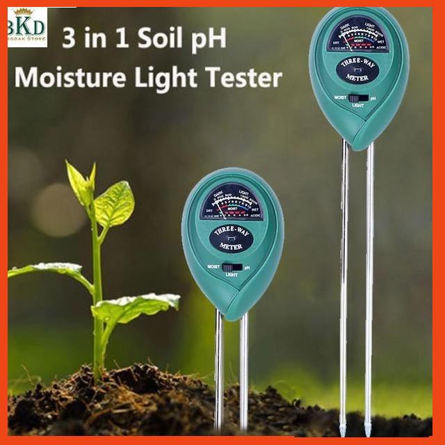 [hàng xịn] Máy đo, dụng cụ đo độ PH đất 3 trong 1 (PH, Độ ẩm, Ánh sáng) tròn