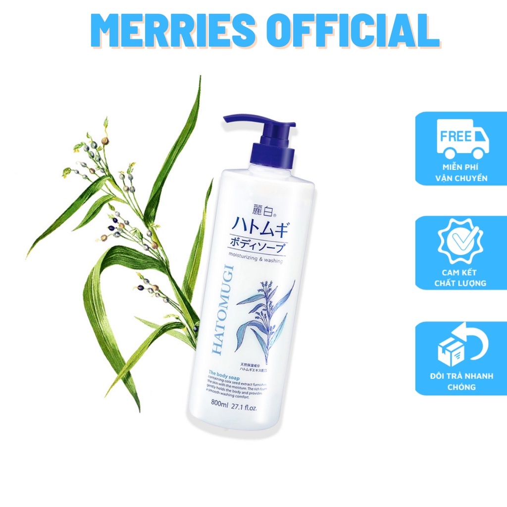 Sữa Tắm Trắng Da HATOMUGI Hạt Ý Dĩ Nhật Bản - 800ml | BigBuy360 - bigbuy360.vn