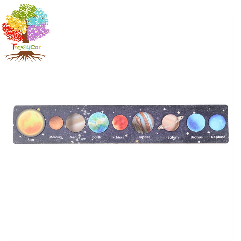 Đồ chơi xếp hình hệ mặt trời Treeyear bằng gỗ giáo dục đầu đời cho trẻ nhỏ