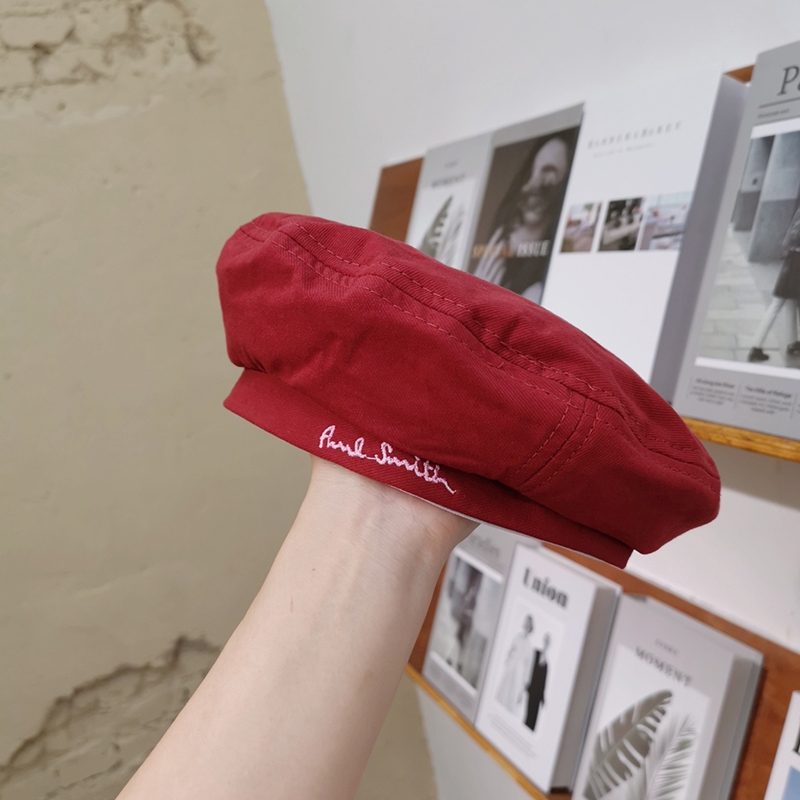 Mũ Beret Màu Trơn Thêu Chữ Phong Cách Retro Anh Quốc Thời Trang Thu Đông Cho Nữ