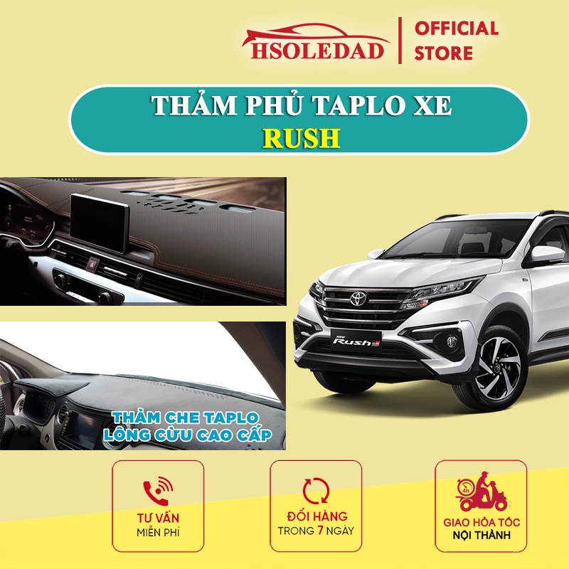 Thảm taplo TOYOTA RUSH bằng lông Cừu 3 lớp hoặc Da Cacbon