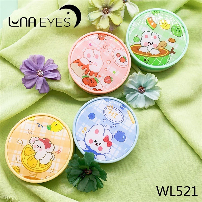 Khay gương Caro hộp tròn cute kèm dụng cụ đeo lens