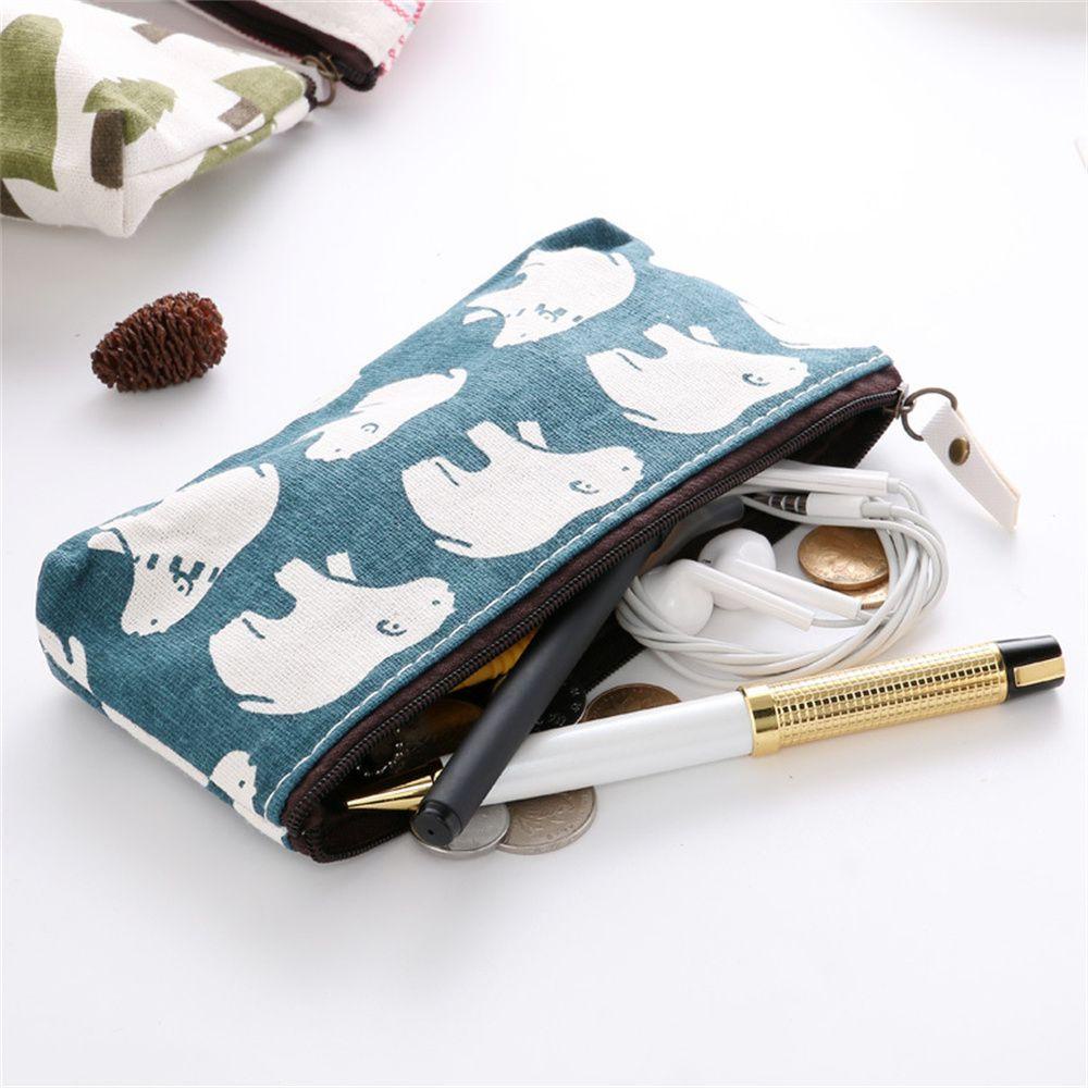 Túi Đựng Bút Bằng Vải Canvas Thiết Kế Đơn Giản Xinh Xắn Ốp