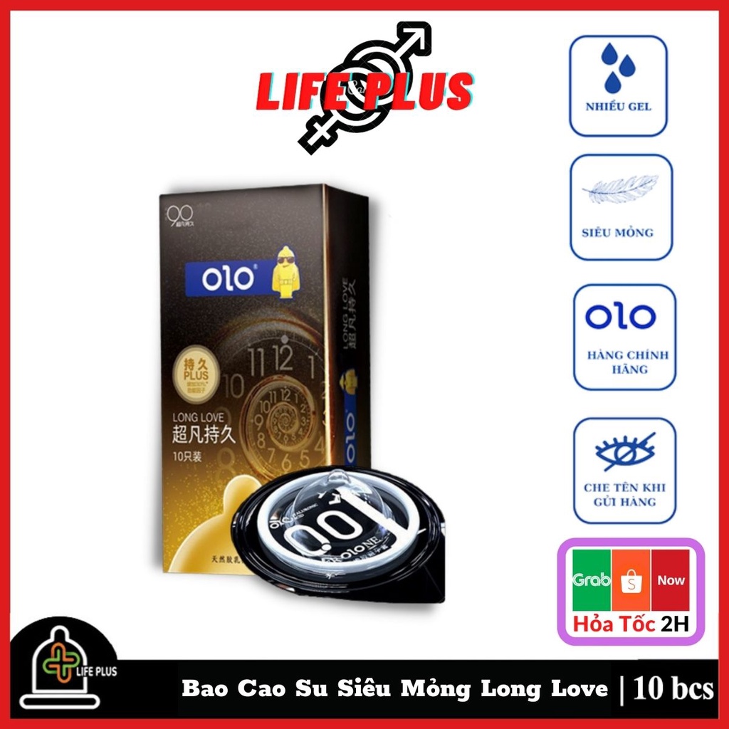Bao Cao Su Siêu Mỏng Black Gold Long Love Hộp 10 bcs Kéo Dài Thời Gian Quan Hệ, Tăng Khoái Cảm. Life Plus Store