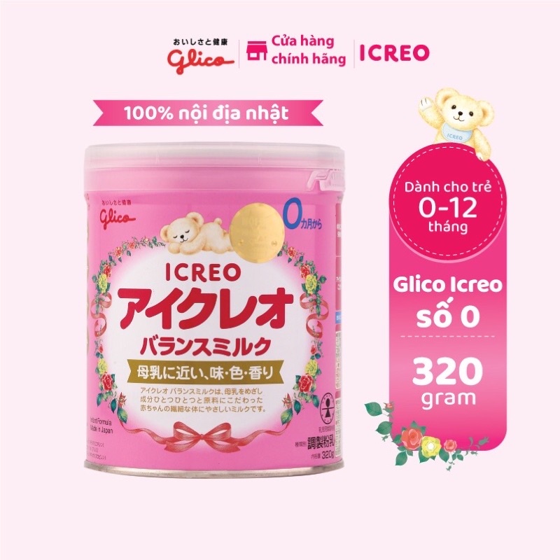 Thanh lý Sữa bột Glico Icreo số 0 lon 320g