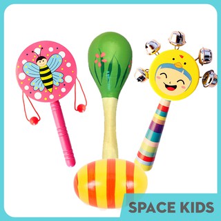 ♥ Đồ chơi Xúc xắc Space Kids, Lục lạc gỗ cho bé từ 3 tháng tuổi ♥