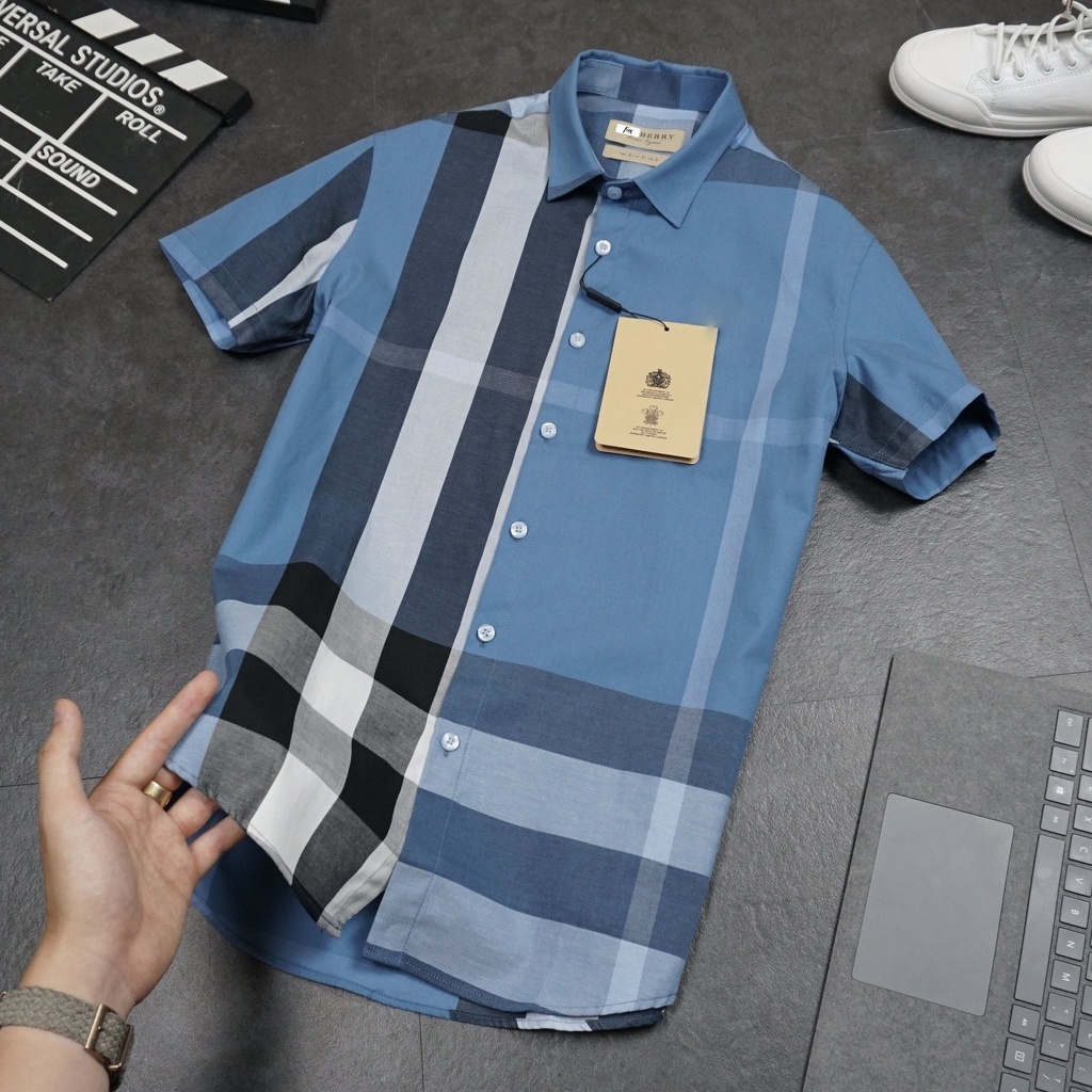 Áo sơ mi nam ngắn tay 💠 GIÁ SỐC 💠 áo thun na BBR kẻ nhiều màu caro, chất liệu cotton thoáng mát