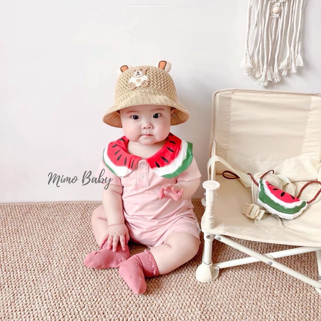 Mũ nón cói tai gấu thoáng khí dễ thương du lịch hè cho bé 6-18m Mimo baby MH113