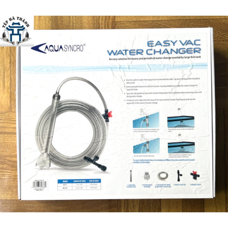 Bộ Ống Thay Nước Có Van Vặn Loại CAO CẤP Aqua Syncro Cho Bể Cá Cảnh, Bể Thủy Sinh