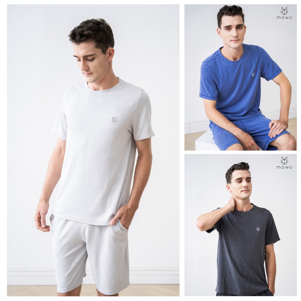 Bộ nam cổ tim sợi gỗ sồi kháng mùi mồ hôi MAW7-A007