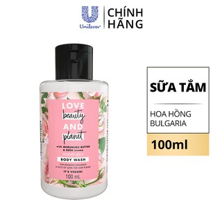  Quà tặng sữa tắm Love Beauty and Planet 100% tinh dầu hoa hồng Bulgaria 100ml