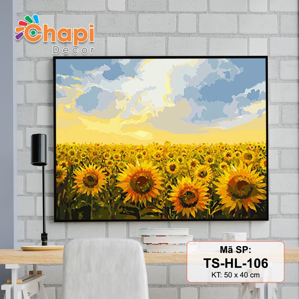 Mua Tranh tô màu số hóa Chapi Hoa Hướng Dương KT 40x50cm đã căng khung ...