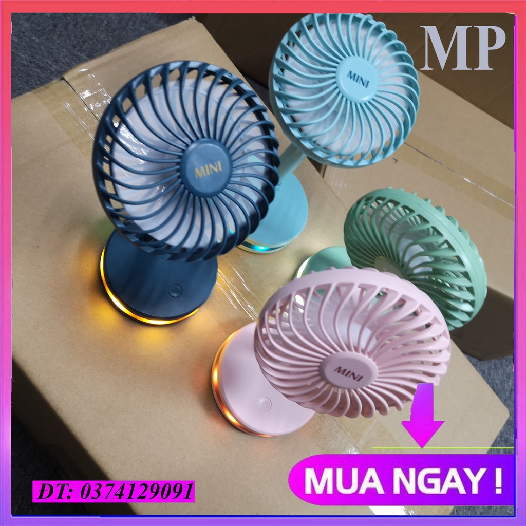 [Mẫu mới 2021] Giá rẻ Quạt mini cầm tay cầm tay Quạt đứng điện có thể sạc lại, Quạt Tích Điện Mini Để Bàn 3 Tốc Độ Gió