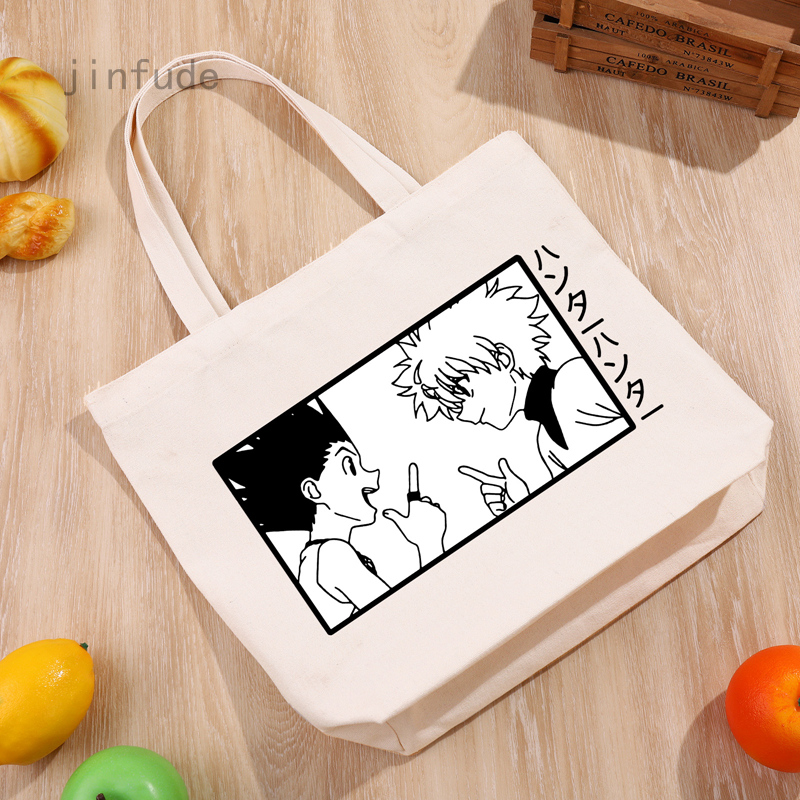 Túi xách vải canvas in họa tiết hoạt hình hunter x hunter cá tính