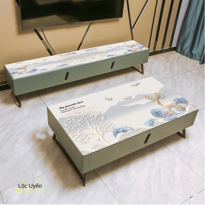 PVC thủy tinh mềm in 3D chống thấm nước, dầu, đóng cặn và bám bẩn tấm lót bàn ăn tủ tivi đầu giường [Đăng ngày 28