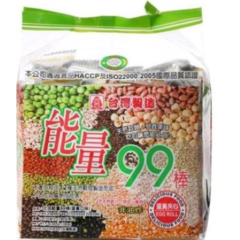 Bánh cuộn 12 loại ngũ cốc 99 Pei Tien DINH DƯỠNG vị TRỨNG 180gr/gói =18 cuộn bánh/gói
