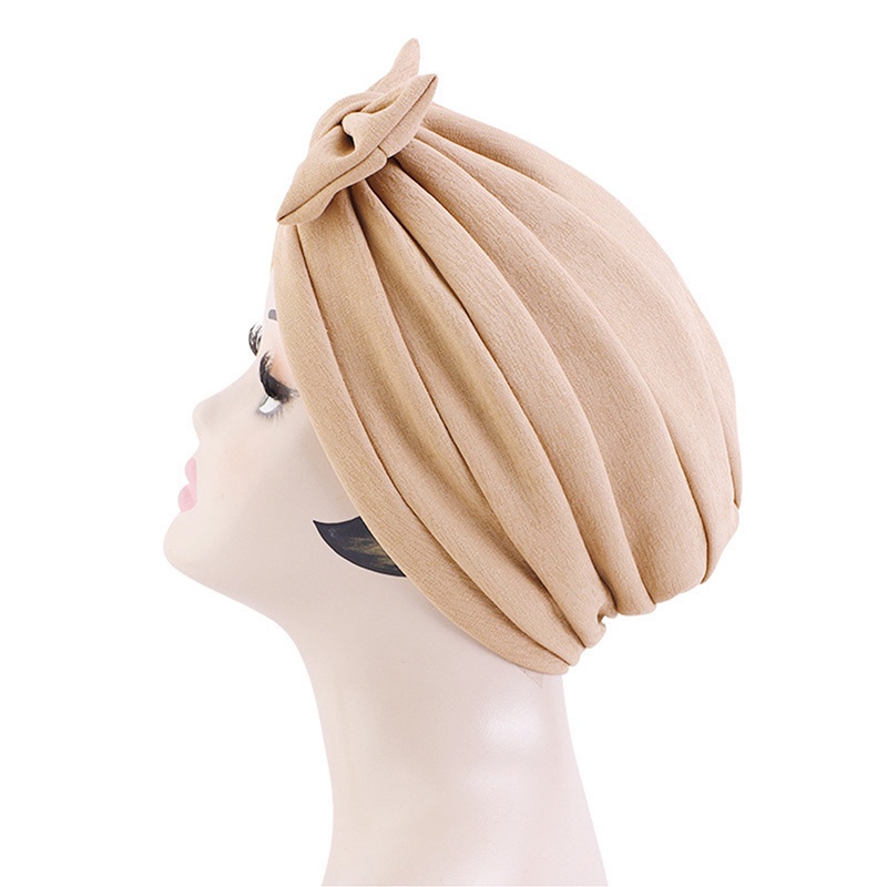 Mũ Turban Trùm Đầu Phối Nơ Phong Cách Hồi Giáo Dành Cho Nữ