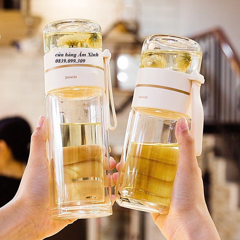 Bình Pha Trà Cao Cấp Thủy Tinh 2 Lớp Giữ Nhiệt Tốt 330 - 400 ML