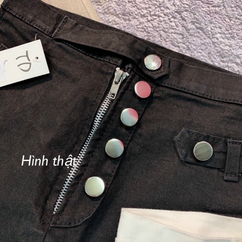 Quần shorts kaki lưng cao nút kiểu siêu hot - B5U