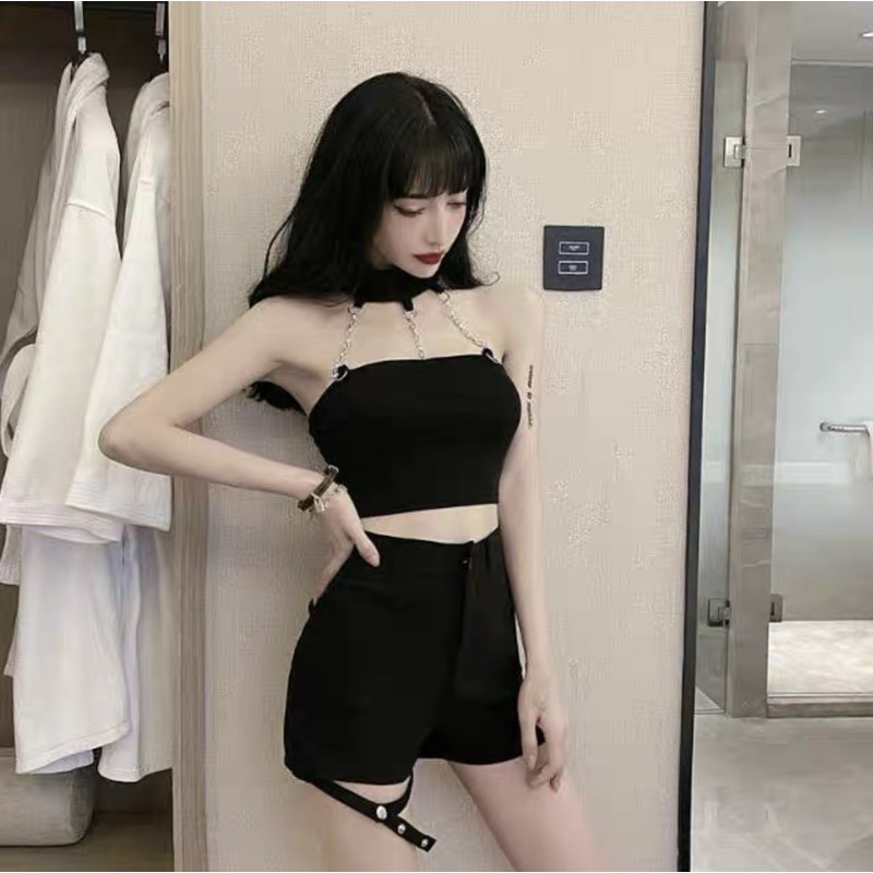 ÁO CROP PHỐI CHAIN SIÊU NGẦU 💕