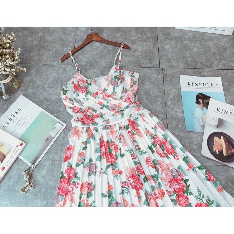 Đầm Hai Dây Dập Ly (Hàng Sẵn Tại Shop)