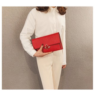 Túi đeo chéo, ví dự tiệc, túi Clutch nữ thời trang cách điệu HN41 ( Đỏ )
