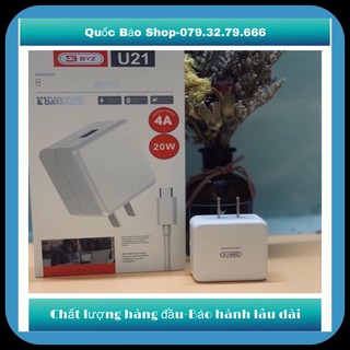 [Hàng chính Hãng] Bộ Sạc Nhanh 4A-20W Đầu Sạc Type C U21 - Phân phối Chính Hãng BYZ