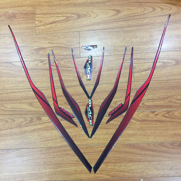 Bộ tem 3 lớp dán xe Airblade 125 đời 2017 - 2018 Việt Nam - Màu đỏ đen - G806