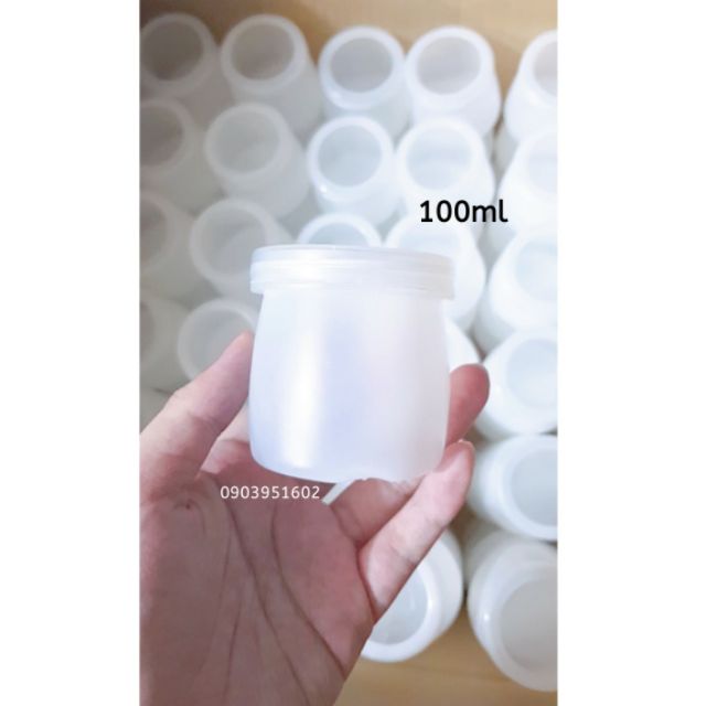 (Ảnh thật) 300 Hủ Nhựa 100ml Rỗng Đựng Sữa Chua