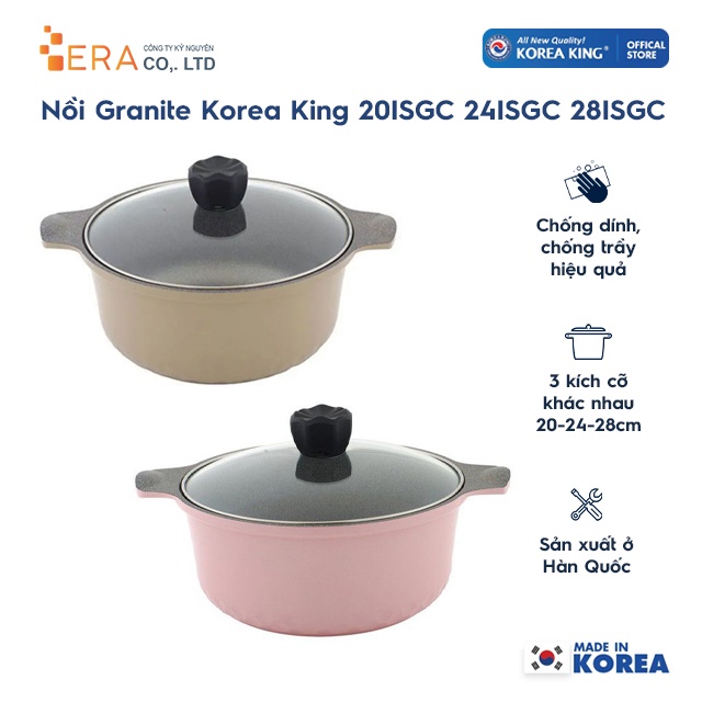 Nồi Granite Korea King 20ISGC 24ISGC 28ISGC(dùng được bếp từ)