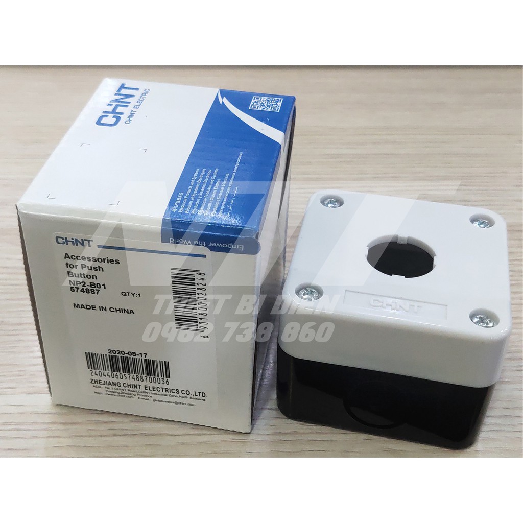 Hộp nút nhấn 1 lỗ phi 22 NP2-B01 Chint