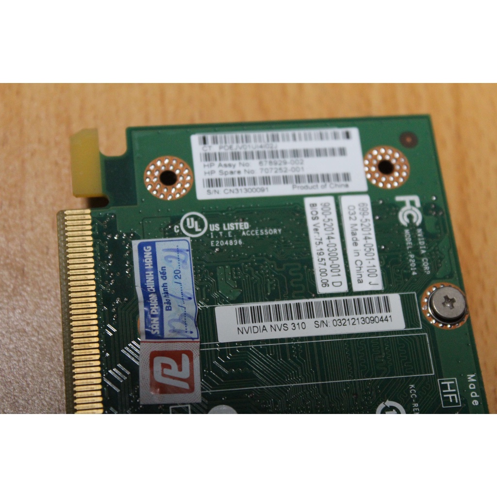 Card màn hình, card đồ họa Nvidia NVS 310, bo lùn cho máy bộ case nằm, hàng tháo server 1-2U