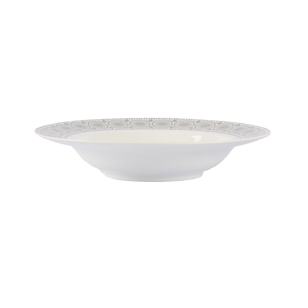 Đĩa Sâu Lòng FLORIST Hoạt Tiết Hoa Văn Màu Trắng Index Living Mall