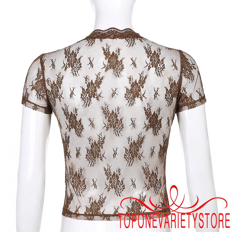 Áo Cardigan Tay Ngắn Xuyên Thấu Họa Tiết Hoa Thời Trang Cho Nữ | BigBuy360 - bigbuy360.vn