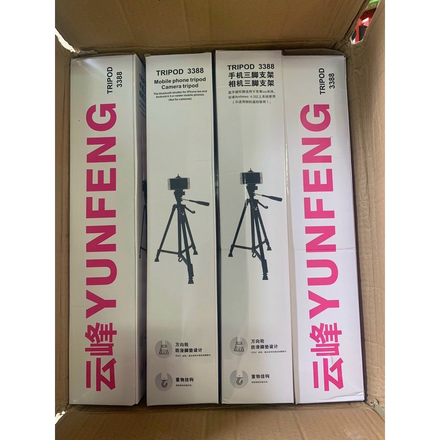 Chân Máy Ảnh Tripod YungFeng 3388 kèm remote Bluetooth Cao Cấp Chuyên Dùng ChO Điện Thoại, Camera Model 2022