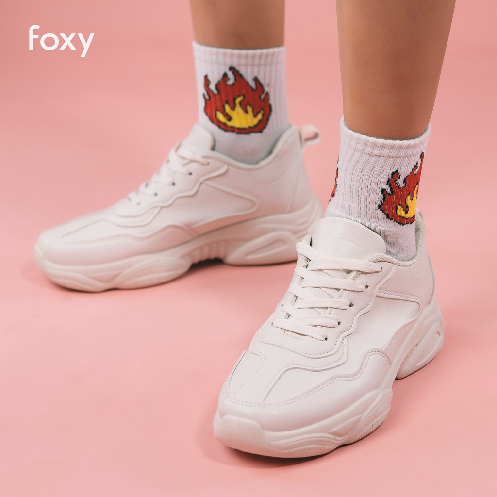 Giày Thể Thao Sneaker Nữ FOXY Màu Be Tăng Chiều Cao 3cm - FOX020