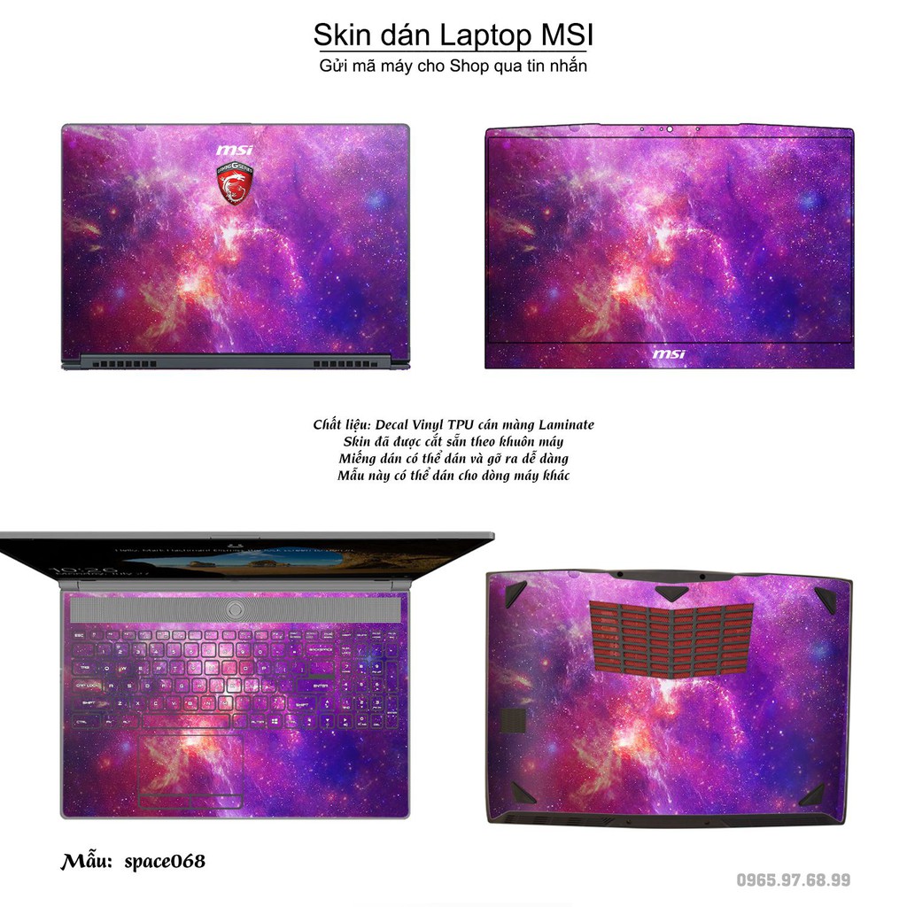 Skin dán Laptop MSI in hình không gian _nhiều mẫu 12 (inbox mã máy cho Shop)