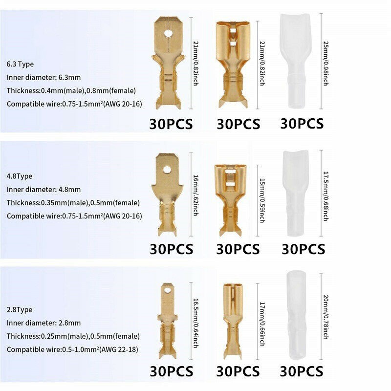 Bộ 540 Đầu Nối Dây 2.8 / 4.8 / 6.3mm