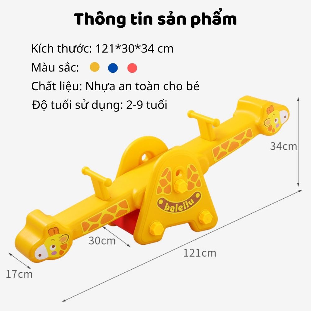Bập Bênh Đôi Cho Bé Đồ Chơi Vận Động Hình Hươu Đáng Yêu Chất Liệu Nhựa An Toàn Zozon