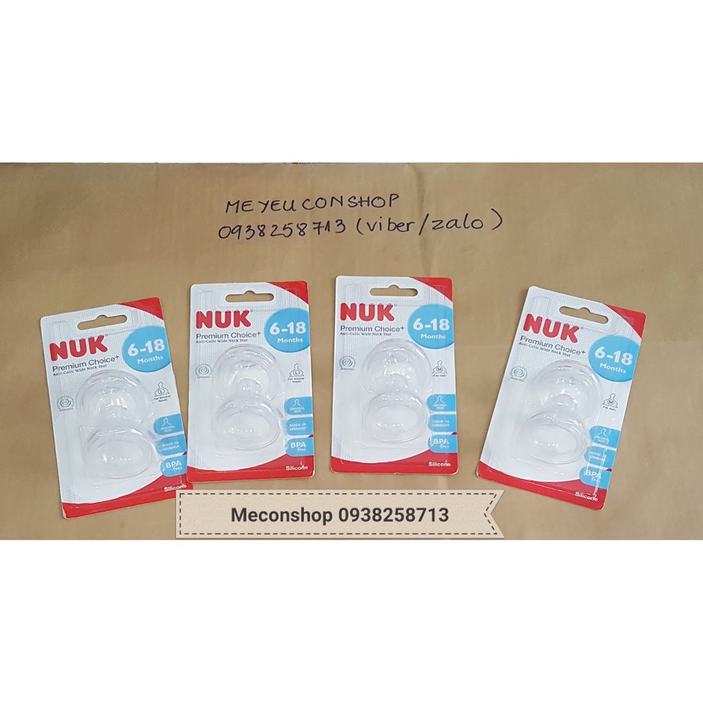 NÚM CỔ RỘNG NUK SILICONE 0-6M (BÁN LẺ 1 NÚM)