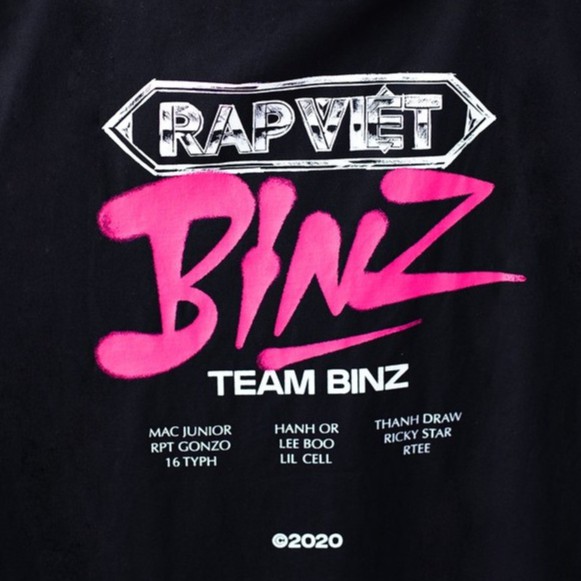 Áo Thun Rap Việt Binz Màu Đen Tay Ngắn Cotton, Oversized, Unisex - Chính hãng VieSHOP
