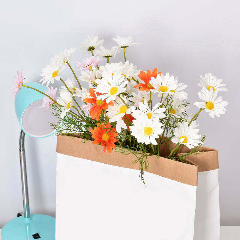 White Daisy Artificial Flowers Long Branch Bouquet for Home Wedding Garden Decoration DIY Bridal Silk Fake Flower Accessories