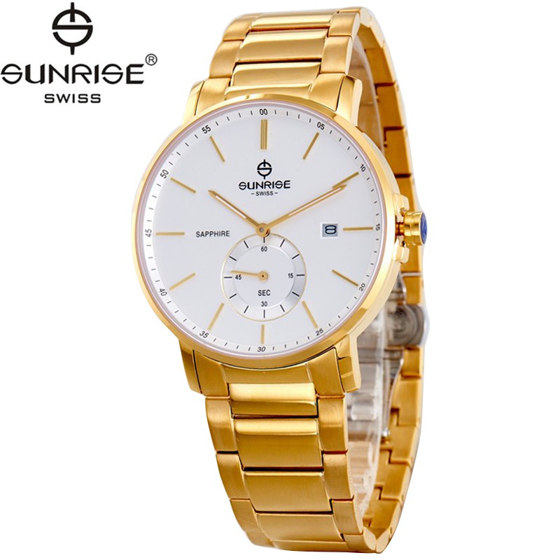 Đồng hồ nam dây kim loại chính hãng Sunrise 1141 1141SA DM1141MK trắng