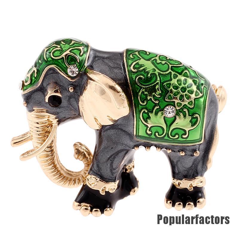 Ghim Cài Áo Hình Con Voi Đính Đá Nhân Tạo Thời Trang