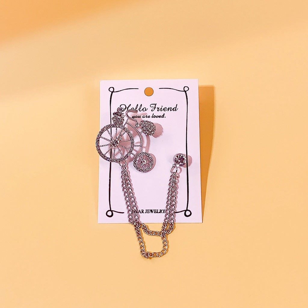 Ghim Cài Áo Hình Chuỗi Xích Đính Đá Phối Tua Rua