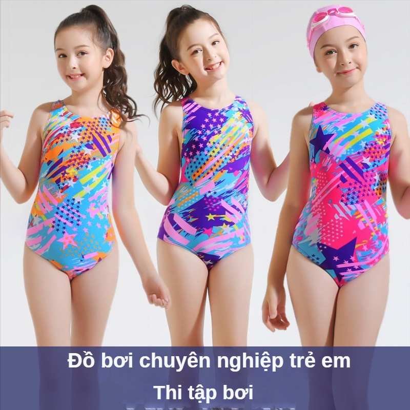 Trẻ em Chuyên nghiệp Thể thao Một mảnh Áo tắm Cô gái Bơi Bài học Huấn luyện Tam giác Áo tắm Một mảnh
